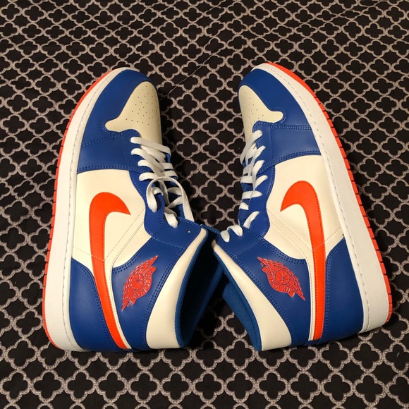 Nike Air Jordan 1 Mid Wheaties Knicks Blue Orange FD1029-400 Mens Size 17